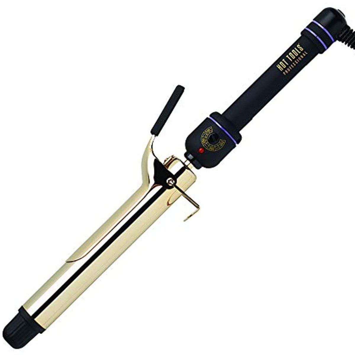 Hot Tools 1 1/4" Salon Curling Iron/Wand-Extra Long Barrel-24K Gold-
