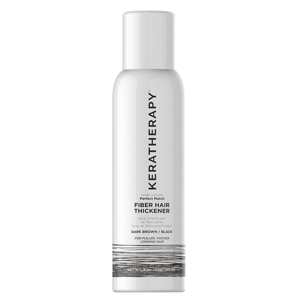KERATHERAPY PERFECT MATCH FIBER HAIR THICKENER Dark Brown/Black 4 oz-