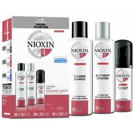 Nioxin System Kit 4 Cleanser 10.1oz, Scalp Therapy 5.07oz, Scalp Treatment 3.38oz-