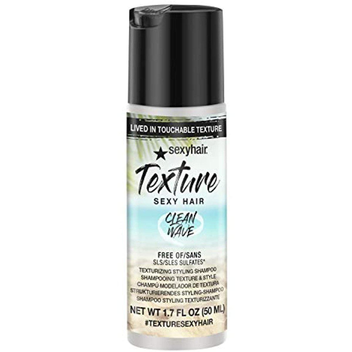 Sexy Hair Clean Wave Texturizing Styling Shampoo, Travel Size 1.7oz-