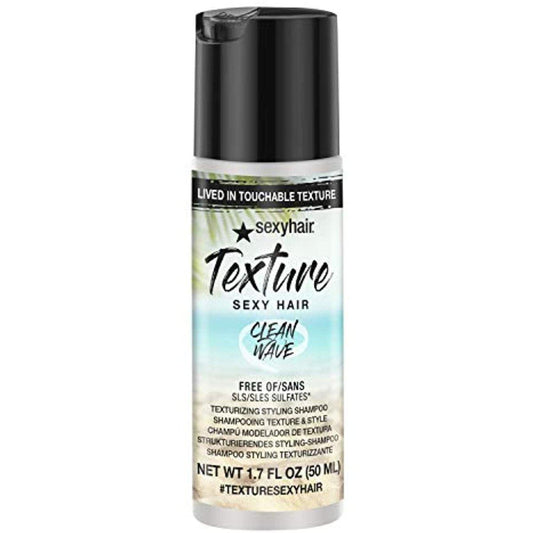 Sexy Hair Clean Wave Texturizing Styling Shampoo, Travel Size 1.7oz-