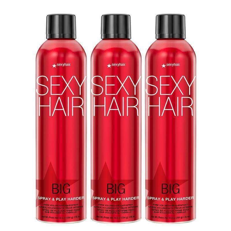 Sexy Hair Spray & Play Harder Firm Volumizing Hairspray, 10oz 3 Pack-