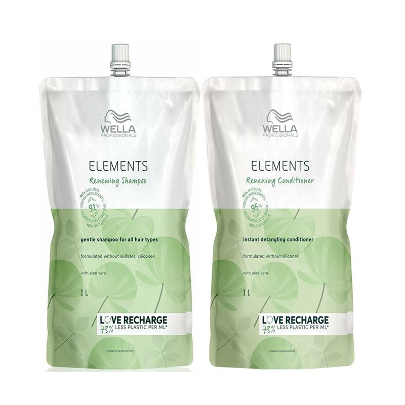 Wella Elements Hair Shampoo and Conditioner 33.8oz / Liter Duo-