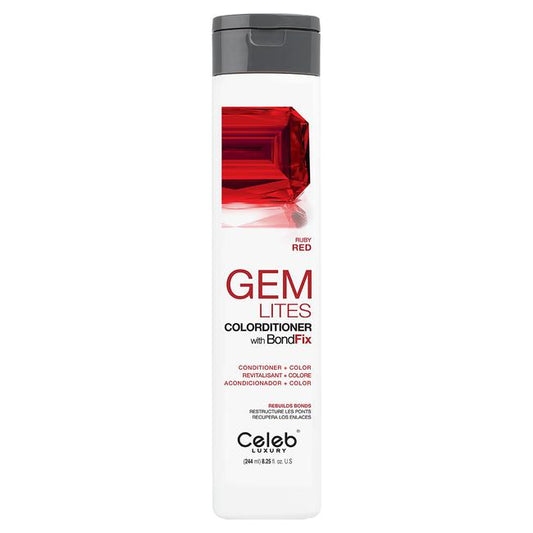 Celeb Luxury GEM LITES Color Conditioner with BondFix, Ruby, 8.25 fl.oz.- 