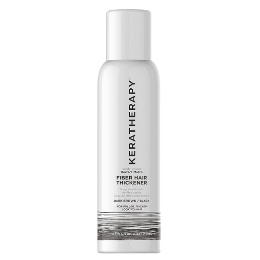 KERATHERAPY PERFECT MATCH FIBER HAIR THICKENER Dark Brown/Black 4 oz- 