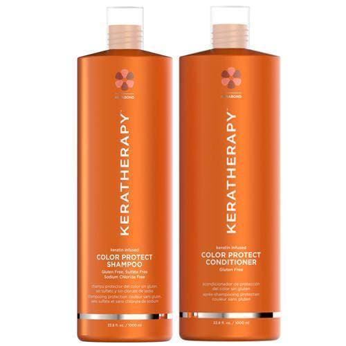 Keratherapy Keratin infused Color Protect Shampoo & Conditioner Liter/33.8 oz DUO- 