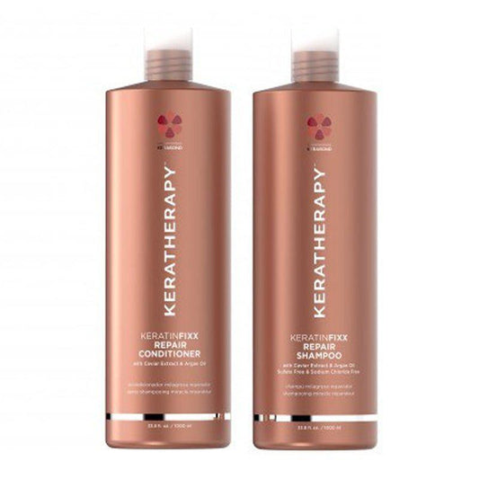 Keratherapy KeratinFixx Repair Shampoo and Conditioner Liter/ 33.8 oz Duo- 