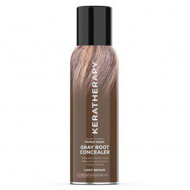 Keratherapy Perfect Match Gray Root Concealer Light Brown 3 oz- 