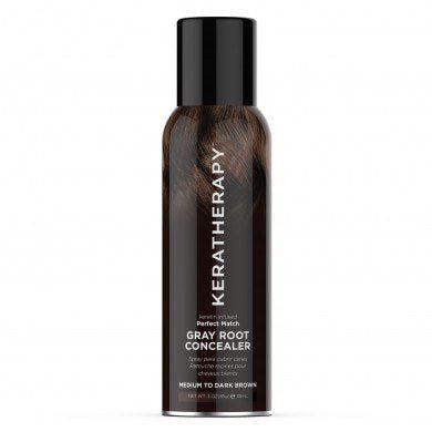 Keratherapy Perfect Match Gray Root Concealer Med/Dark Brown 3 oz- 