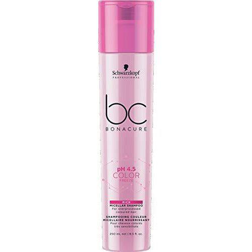 Schwarzkopf BC BONACURE pH 4.5 Color Freeze Micellar Rich Shampoo, 8.5 oz- 