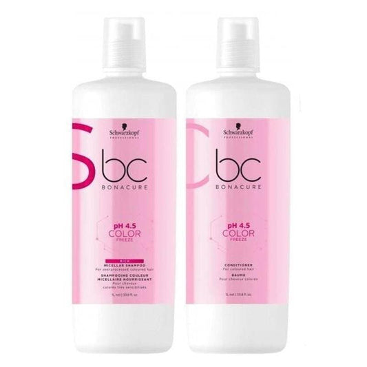 Schwarzkopf BC Bonacure COLOR FREEZE Shampoo & Conditioner Set, 33.8 oz Duo- 
