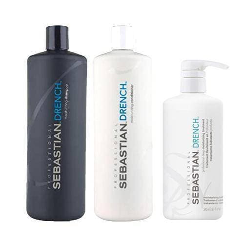 Sebastian Drench Shampoo and Conditioner 33.8oz Duo & Deep Moisturizing Treatment 16.9 oz- 