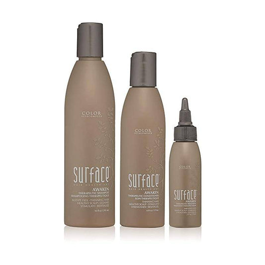 Surface AWAKEN trio Therapeutic Shampoo 10 floz Therapeutic Conditioner 6 oz Awaken Therapeutic Treatment 2 floz- 