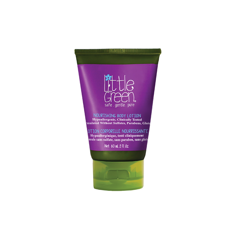 little green nourishing body lotion tube