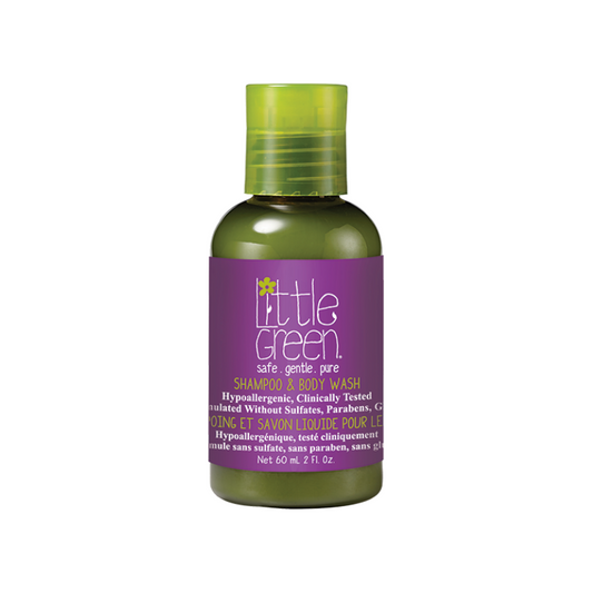 little green shampoo and body wash bottle
